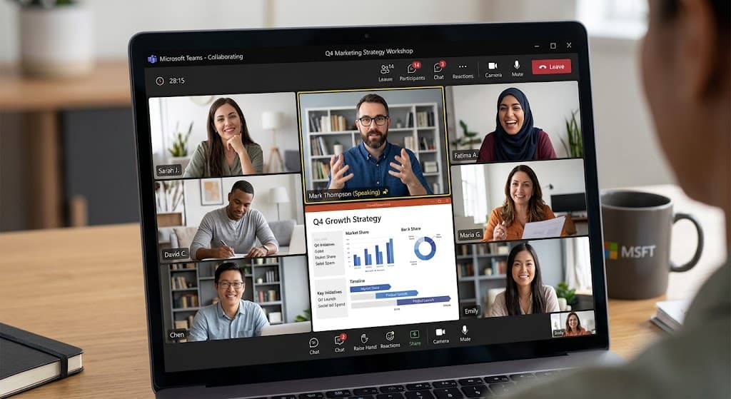 Live facilitated leadership workshop on Thrive platform with 22 participants practicing difficult conversations with expert facilitator — 85% completion rate